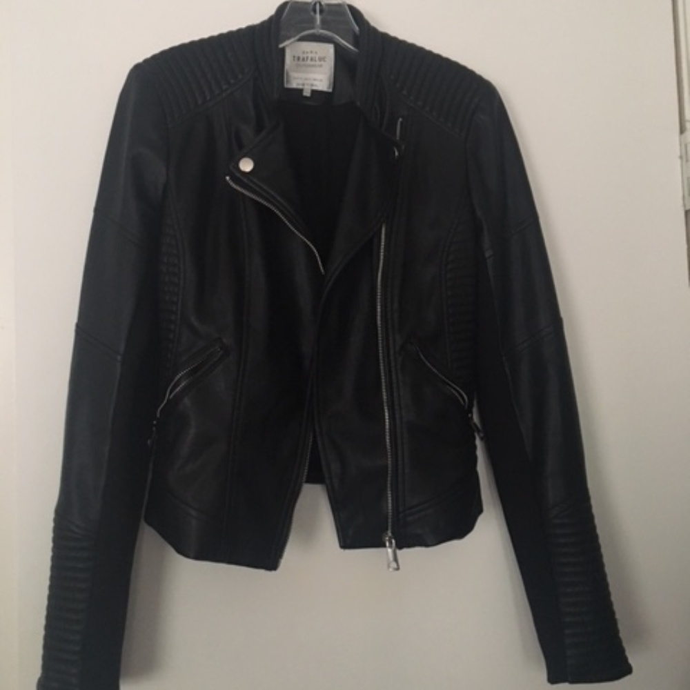 Zara Quilted Motorcycle Jacket Size S